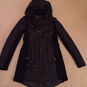 BCBGeneration Black coat with hood size M